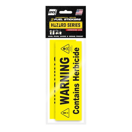 Fuel Stickers Herbicide Sticker, Warning Label: Pump Sprayer, Commercial Sprayer: Hvy-Dty, 6''x2'', 20PK Z-6X2HRB-20PK